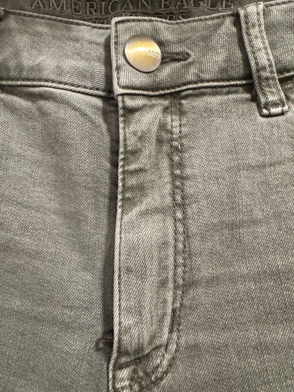 American Eagle Outfitters Olive Green Denim Short Shorts - Picture 6 of 8